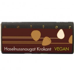 Hazelnut nougat brittle Organic dark chocolate