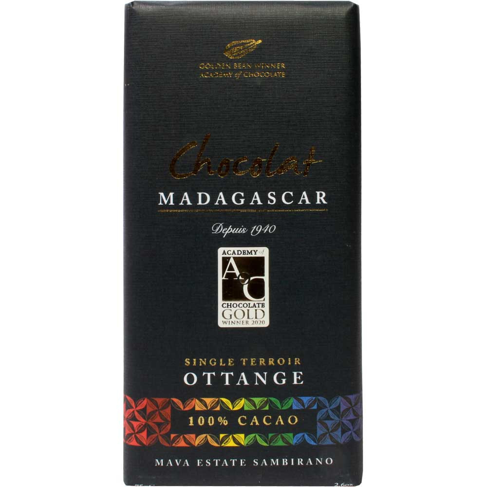 100% Cacao Ottange Single Terroir Madagaskar- pure cacaomassa - Chocoladerepen, lage suiker, veganistische chocolade, zonder kristalsuiker of rietsuiker , zonder toegevoegde suiker, Madagaskar, Malagasy chocolade, pure chocolade zonder ingrediënten - Chocolats-De-Luxe