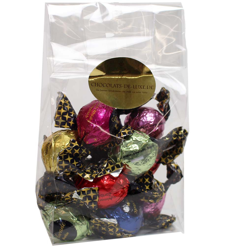 Borsa colorata con 12 palline di pralina di Sawade - PREZZO SPECIALE - - Chocolats-De-Luxe Borsa colorata con 12 palline di pralina di Sawade - PREZZO SPECIALE - - Chocolats-De-Luxe