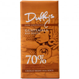Guatemala Rio Dulce, 70% dunkle Schokolade, Duffy's Chocolate, England Guatemala, Rio Dulce, dunkle Schokolade, England, single origin, bean-to-bar, chocolats-de-luxe.de