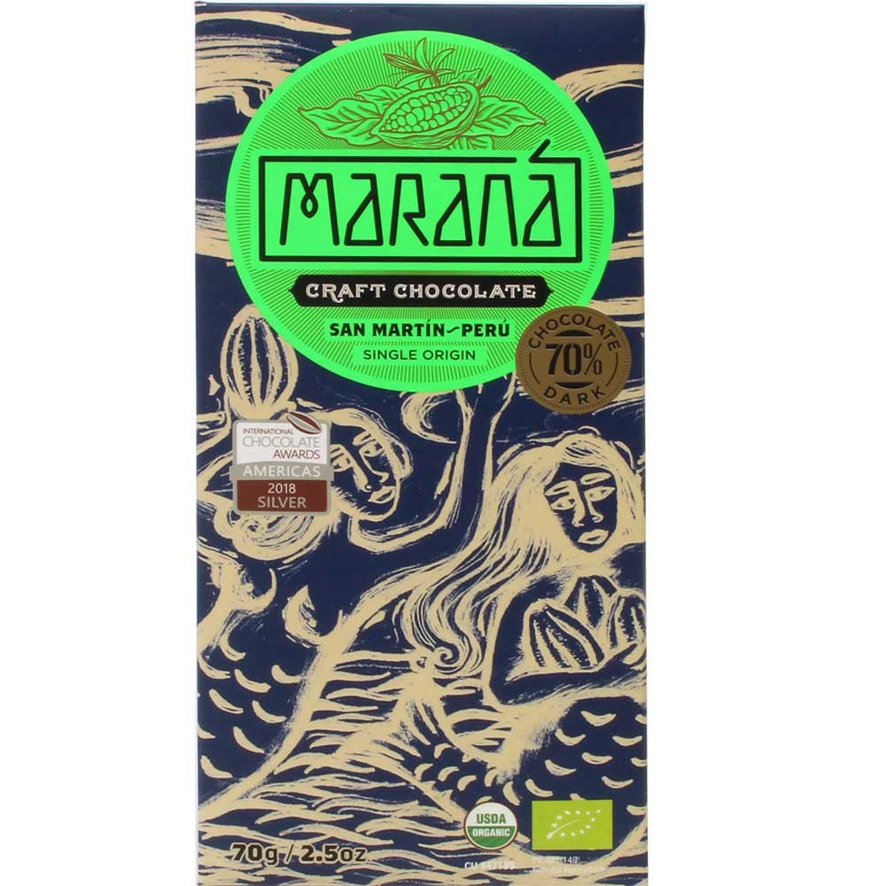 70% SAN MARTIN Perú Single Origin - chocolate negro Orgánico - Barras de chocolate, sin gluten, sin lecitina, Perú, chocolate peruano, Chocolate con azúcar - Chocolats-De-Luxe