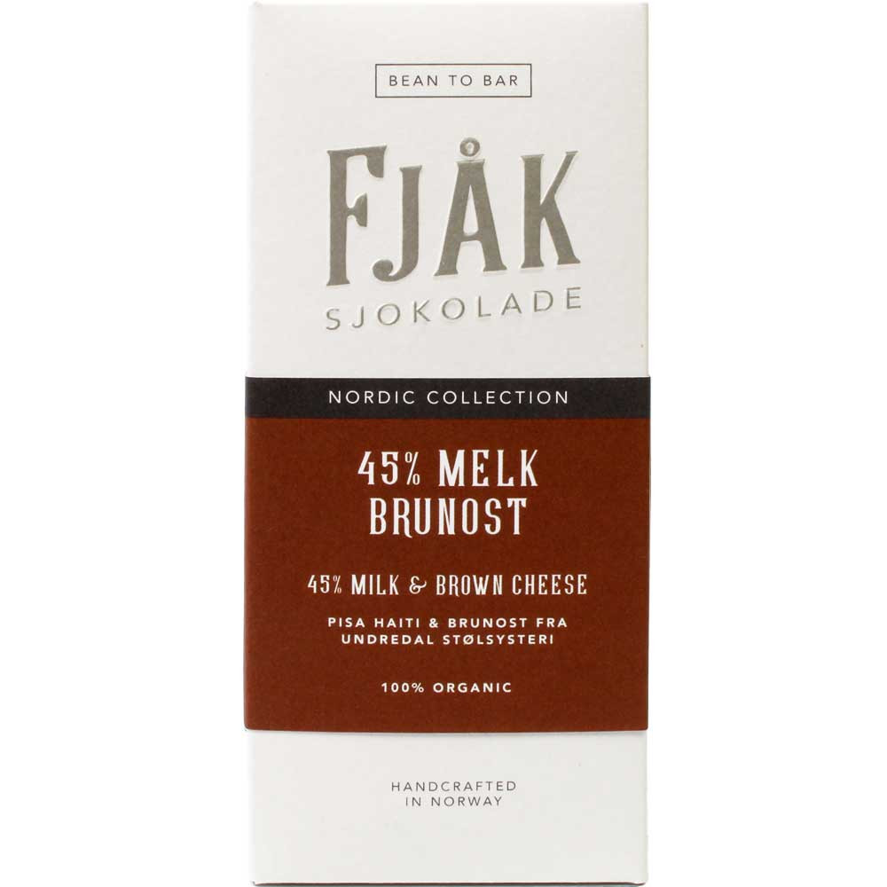 45% Milchschokolade mit Braunkäse - 45% Melk Brunost - Tafelschokolade, glutenfrei, Schokolade mit Käse - Chocolats-De-Luxe