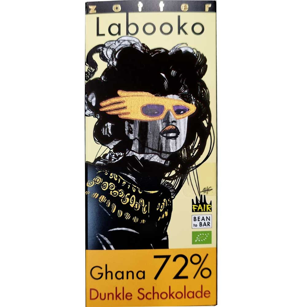 Ghana 72% chocolat noir - Tablette de chocolat, chocolat végétalien, sans alcool, sans gluten, sans lactose, Autriche, chocolat autrichien, Chocolat avec sucre - Chocolats-De-Luxe