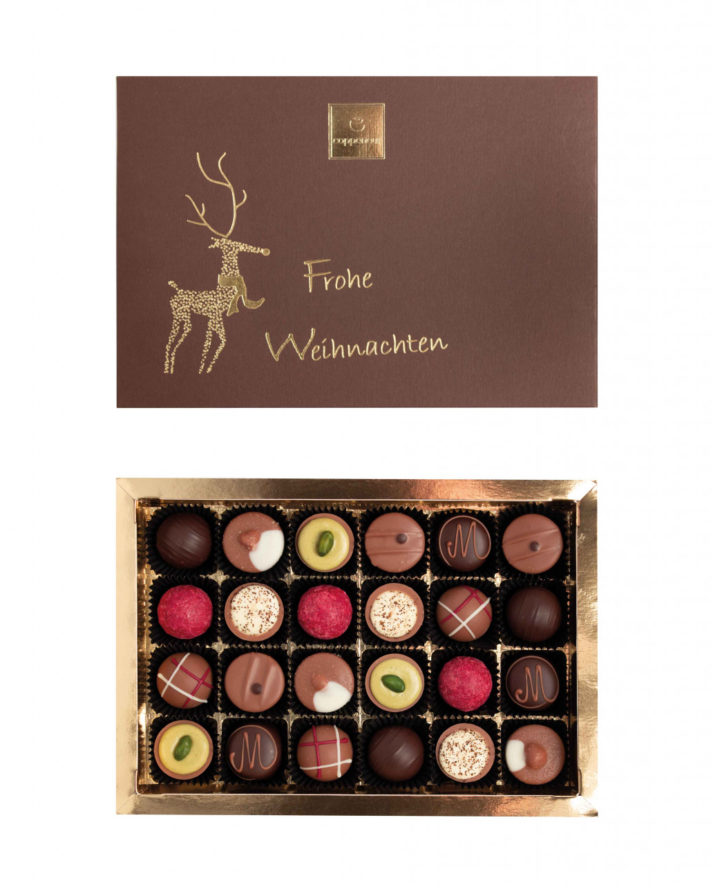Christmas selection reindeer alcohol-free chocolates - Pralines - Chocolats-De-Luxe