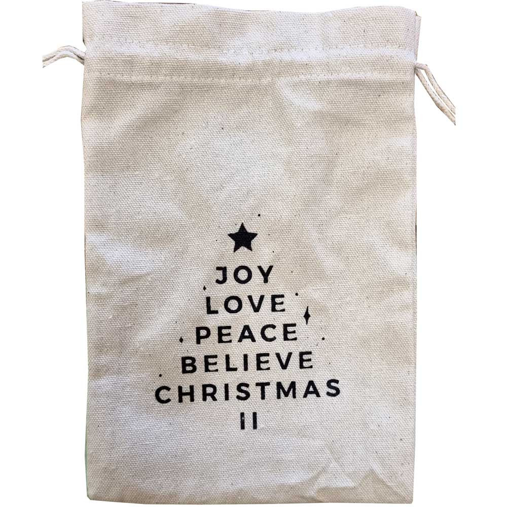 Canvas bag Joy Love Peace Christmas 23 x 15 -  - Chocolats-De-Luxe