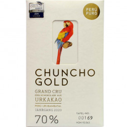 Chuncho Gold Grand Cru 70% Cioccolato fondente biologico
