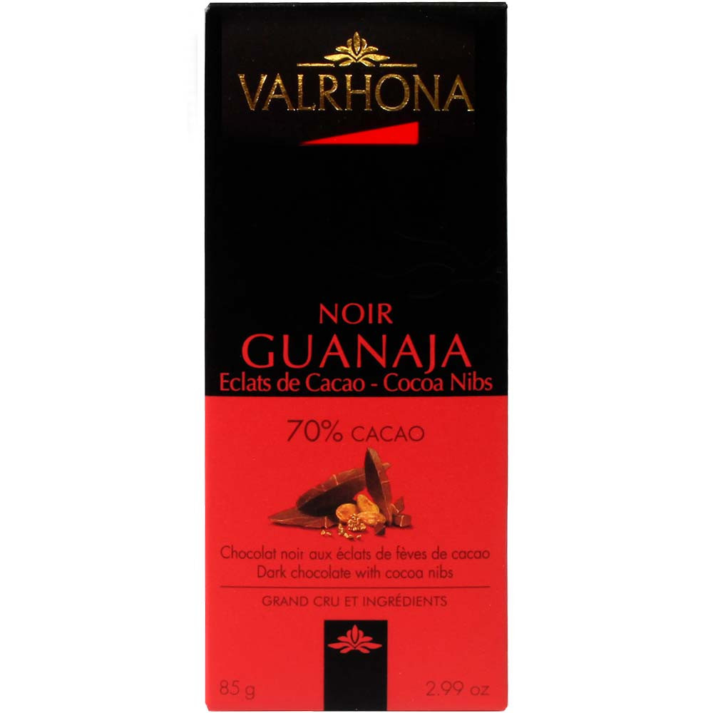 Guanaja Noir 70% Eclats de Cacao - dunkle Schokolade mit Kakao Nibs - Tafelschokolade, vegane Schokolade, Frankreich, französische Schokolade, Schokolade mit Kakao / -nibs - Chocolats-De-Luxe