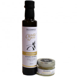 Geschenkset Olivenöl & Fleur de Sel mit Zitrone