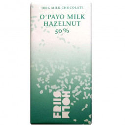 O'Payo Milk Hazelnuts 50% Organic milk chocolate with hazelnuts