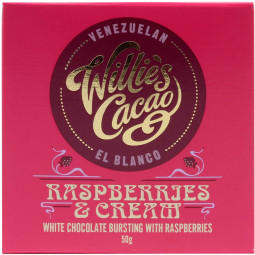 Raspberries & Cream - Cioccolato bianco 34,6% con lamponi