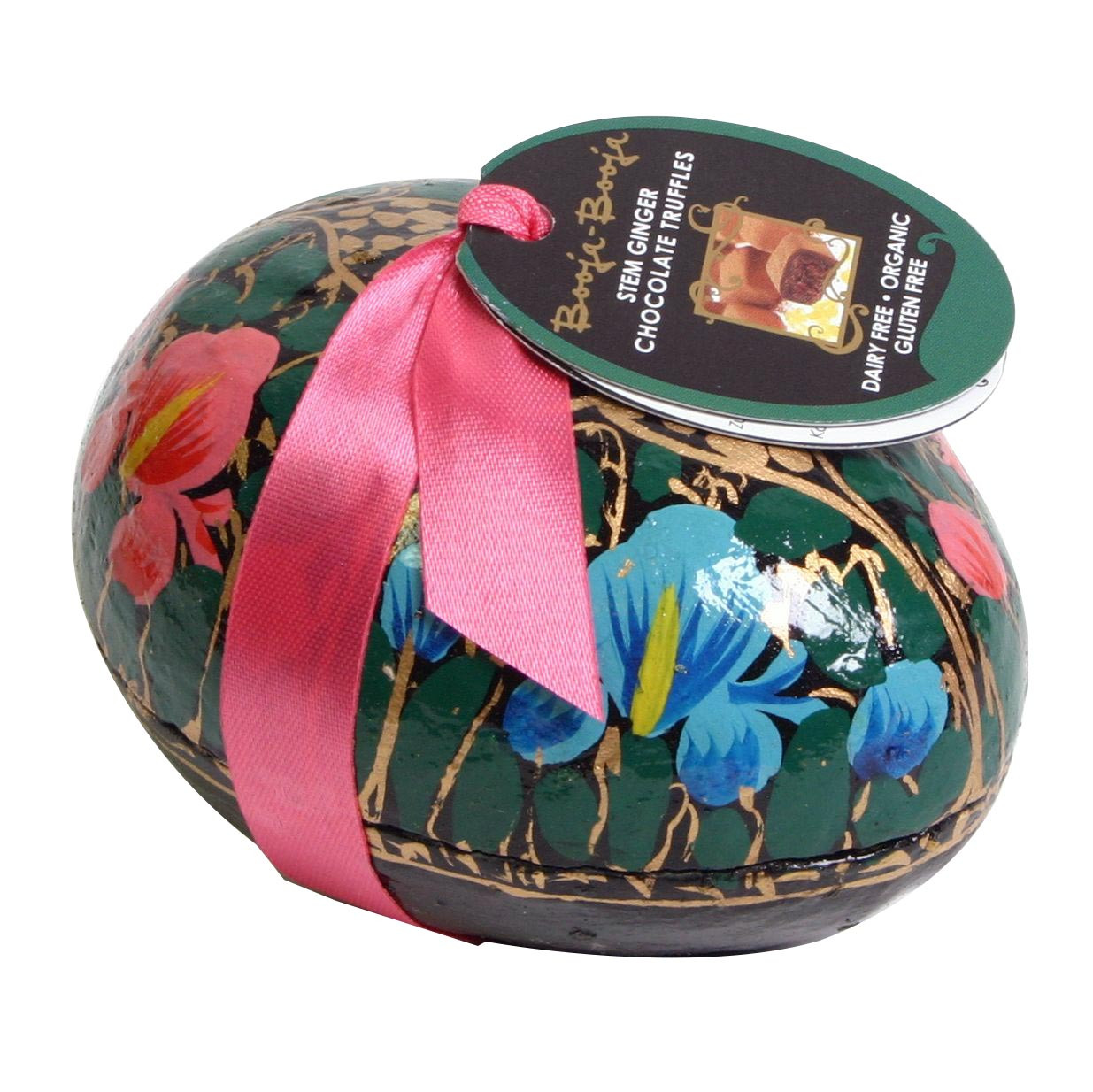 Easter egg hand-painted with BIO champagne truffle - Pralines, Truffle, gluten free, laktose free, milk protein free, soy free chocolate, vegan chocolate, England, english chocolate, Chocolate with alcohol - Chocolats-De-Luxe