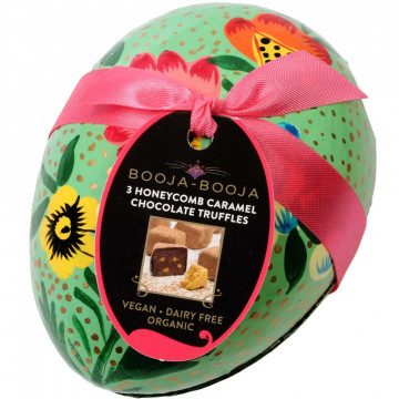 Uovo di Pasqua dipinto a mano con miele caramello confetto Organico - tartufi vegani