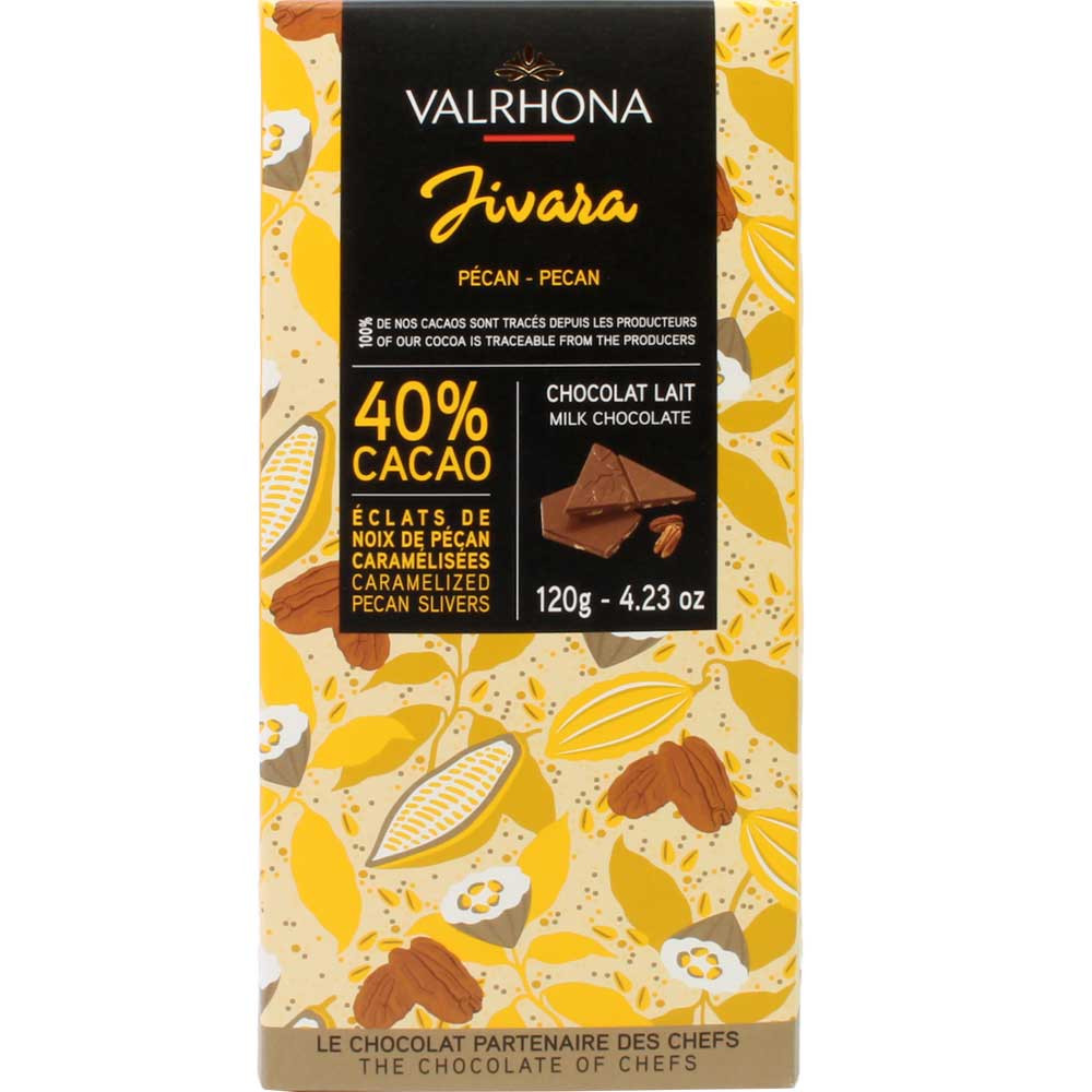 Jivara Lait Pécan 40% - Vollmilchschokolade mit Pekan Nuss - Tafelschokolade, Frankreich, französische Schokolade, Schokolade mit Pekannuss - Chocolats-De-Luxe