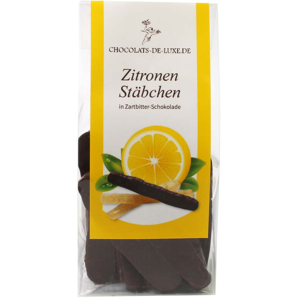 Zitronenstäbchen in Zartbitterschokolade - Schokoliertes, Frankreich, französische Schokolade, Schokolade mit Zitrone - Chocolats-De-Luxe