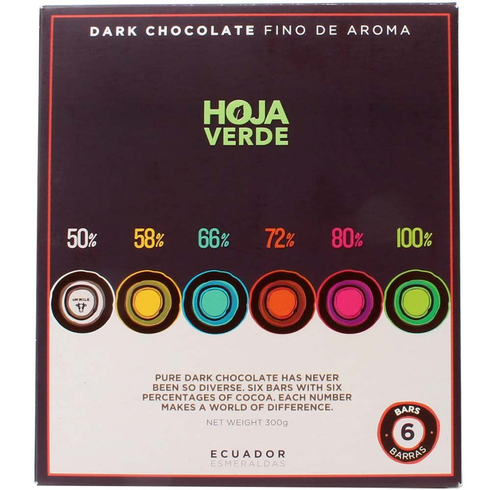 Set de regalo de 6 Barras - las 6 variedades de chocolate - sin gluten, Ecuador, chocolate ecuatoriano, Chocolate con azúcar de caña - Chocolats-De-Luxe