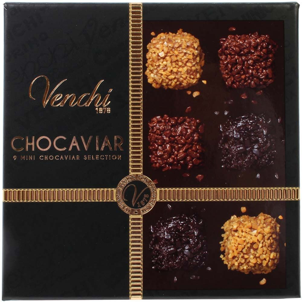 Chocaviar 9 Mini Chocaviar Selection - Pralines, alcohol free, gluten free, Italy, italian chocolate, Chocolate with almonds, almond chocolate - Chocolats-De-Luxe