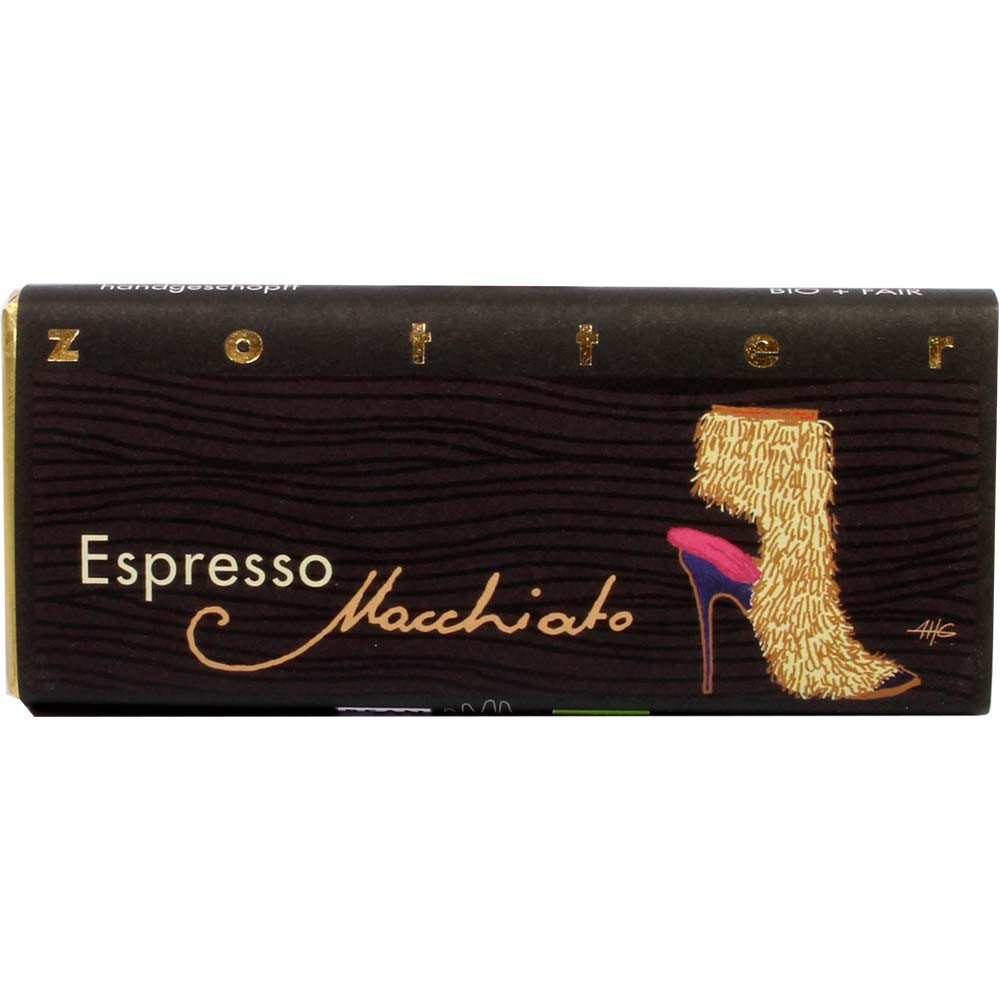 Espresso Macchiato - 60% Schokolade mit Kaffeecreme - Tafelschokolade, alkoholfrei, glutenfrei, Österreich, österreichische Schokolade, Schokolade mit Kaffee - Chocolats-De-Luxe