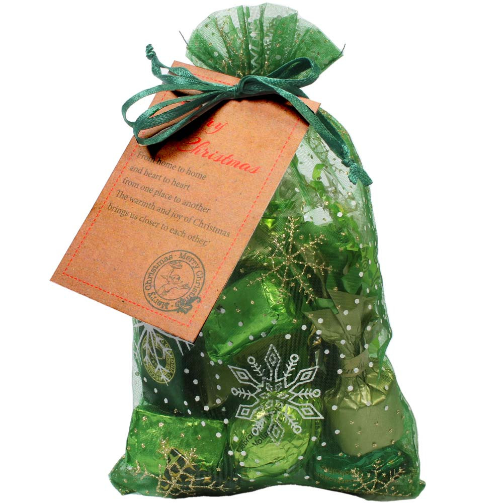 Geschenkset Alles in Grün gefüllt mit Pralinen, Pistaziennougat und mehr - Chocolate with lemon - Chocolats-De-Luxe