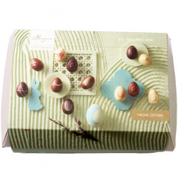 Easter eggs box with 12 chocolate Easter eggs pralines without alcohol