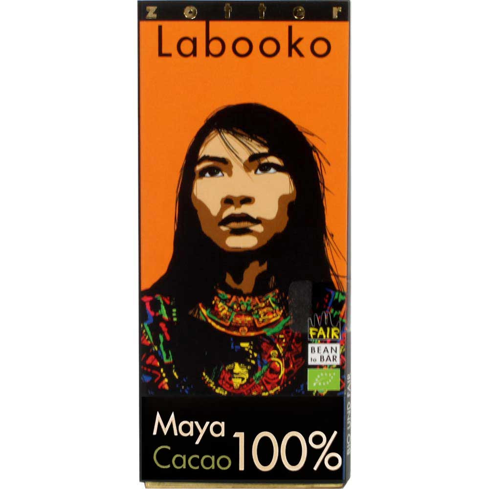Maya Cacao 100% dark chocolate - Bar of Chocolate, alcohol free, gluten free, laktose free, low sugar, vegan chocolate, without added sugar, without granulated or cane sugar , Austria, austrian chocolate, plain pure chocolate without ingredients - Chocolats-De-Luxe