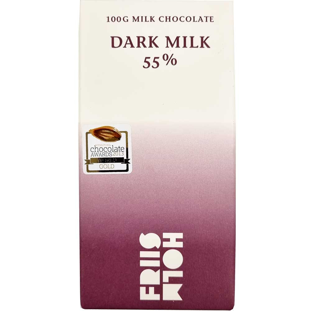 55% Dark Milk Chocolate - Oscuro chocolate de leche - Barras de chocolate, sin nueces, Dinamarca, chocolate danés, Chocolate con azúcar - Chocolats-De-Luxe