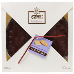Tortina XL 300g cioccolato fondente 60% con mandorle