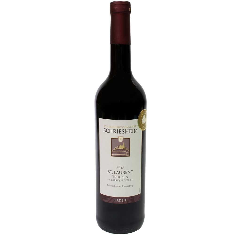 Vin rouge St. Laurent QbA sec barrique Schriesheimer Rittersberg - avec l'alcool, enthält Sulfite - Chocolats-De-Luxe