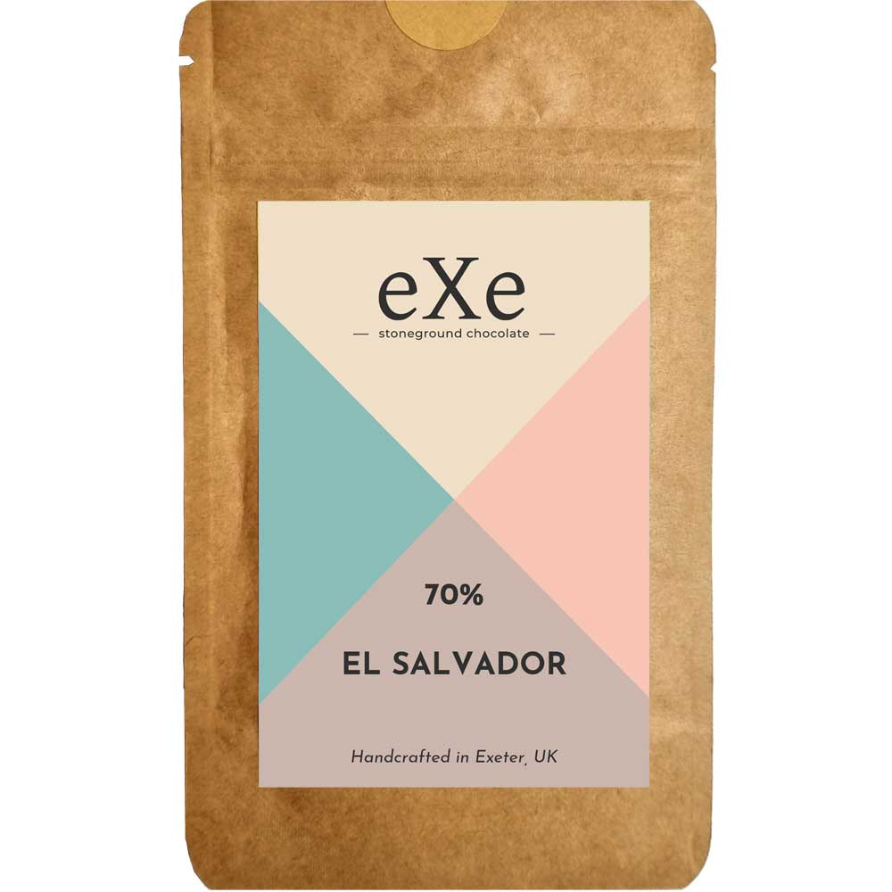El Salvador 70% dark chocolate - Bar of Chocolate, vegan-friendly, without artificial flavourings / additives, Great Britain, british chocolate, Chocolate with cane sugar - Chocolats-De-Luxe