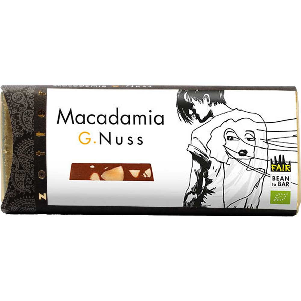 Macadamia Plaisir Bio chocolat au lait avec macadamia - Tablette de chocolat, Autriche, chocolat autrichien, Chocolat avec macadamia - Chocolats-De-Luxe