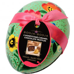 Easter egg hand painted with honeycomb caramel truffles - vegan