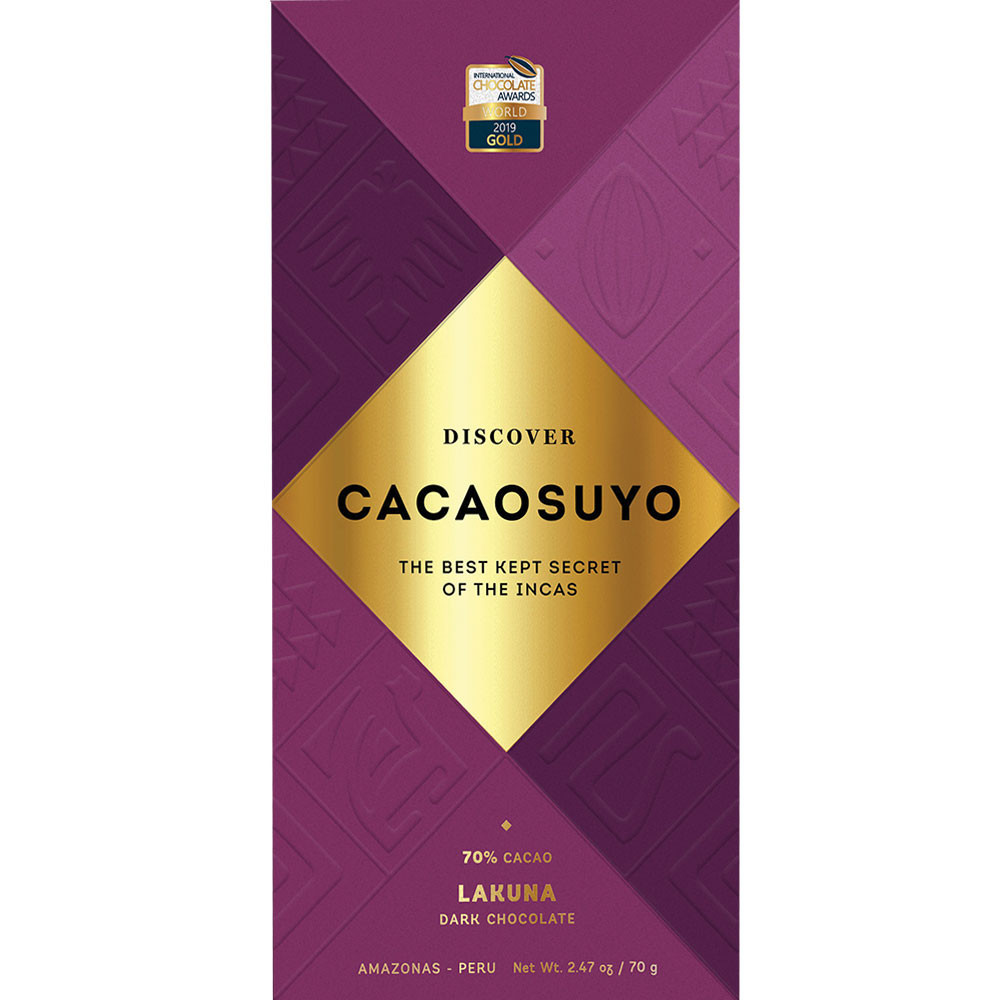 Lakuna 70% chocolate from Peru - Bar of Chocolate, Peru, peruvian chocolate, plain pure chocolate without ingredients - Chocolats-De-Luxe