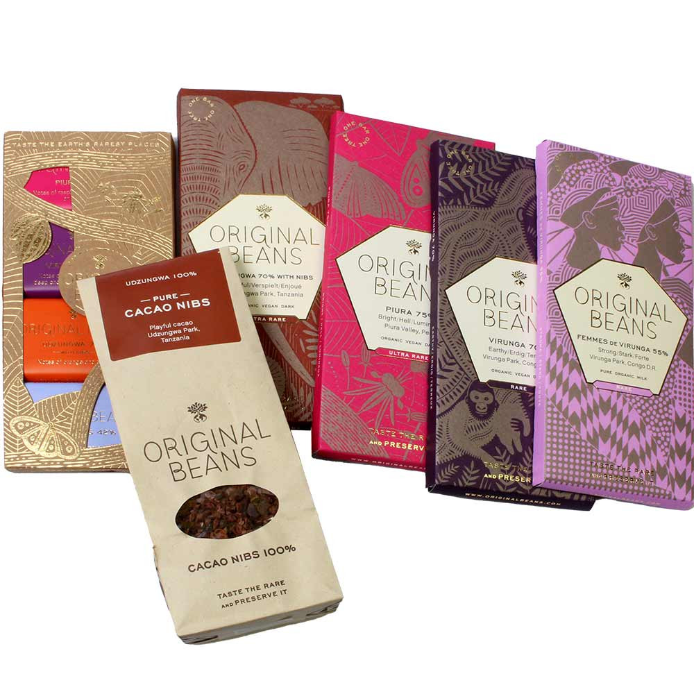 Schokoladen-Probierpaket Best of Original Beans - Svizzera, Cioccolato svizzero - Chocolats-De-Luxe