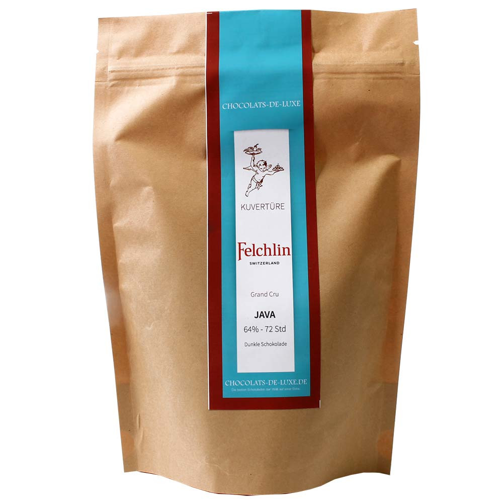 250 g Copertura 64% Java Grand Cru - Couverture, Cioccolato con zucchero - Chocolats-De-Luxe 250 g Copertura 64% Java Grand Cru - Couverture, Cioccolato con zucchero - Chocolats-De-Luxe