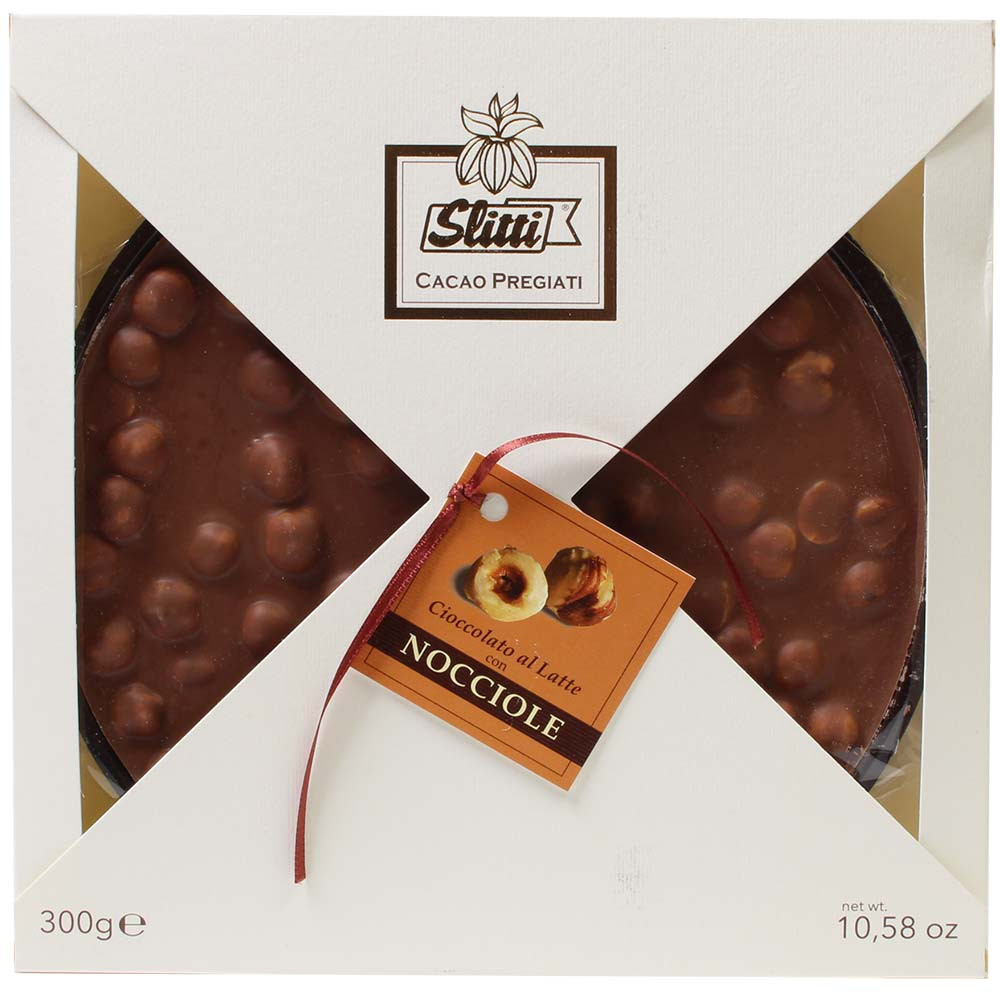 Hazelnoot Tortina XL 300 g melkchocolade 37% - Chocoladerepen, glutenvrij, lecithinevrij, Italië, Italiaanse chocolade, Chocolade met hazelnoot, hazelnootchocolade - Chocolats-De-Luxe