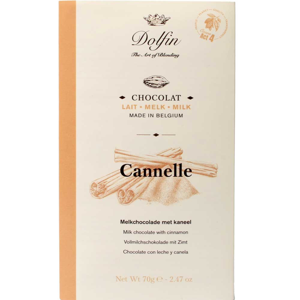 Cannelle 38% Milchschokolade mit Zimt - Tafelschokolade, Belgien, belgische Schokolade, Schokolade mit Zimt - Chocolats-De-Luxe