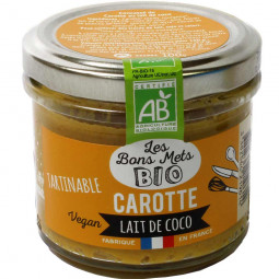 Tartinable Carotte Lait de Coco Organic - Spread with carrot and coconut milk