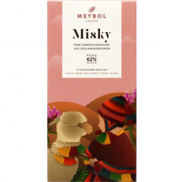 Misky - 62% chocolate oscuro de Chuncho cacao fino aromatizado de Vraem