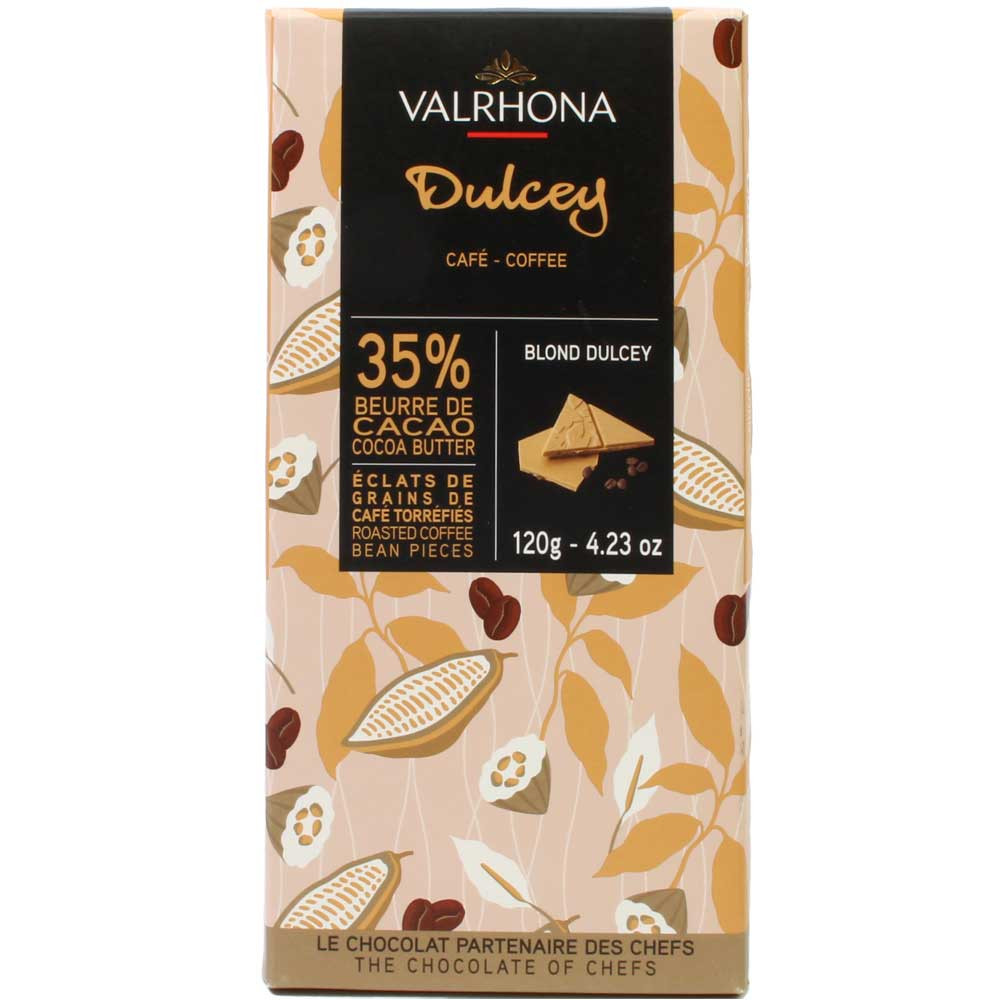Dulcey Café 35% - witte chocolade met koffie stukjes - Chocoladerepen, Frankrijk, Franse chocolade, Chocolade met koffie - Chocolats-De-Luxe