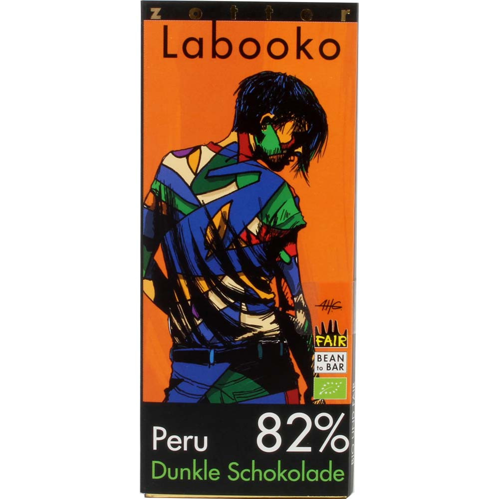 Labooko Peru 82% Organic chocolate with 20 h conching time - Bar of Chocolate, laktose free, vegan chocolate, Austria, austrian chocolate, Chocolate with sugar - Chocolats-De-Luxe