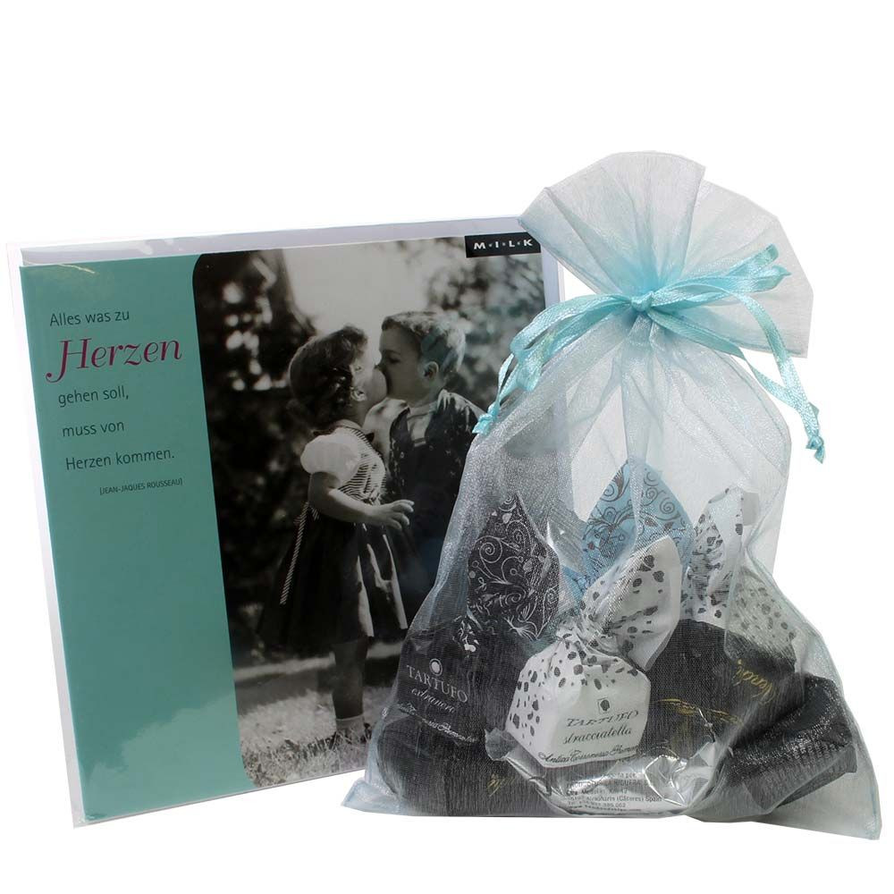 Set regalo cuore a cuore con biglietto di auguri - - Chocolats-De-Luxe Set regalo cuore a cuore con biglietto di auguri - - Chocolats-De-Luxe