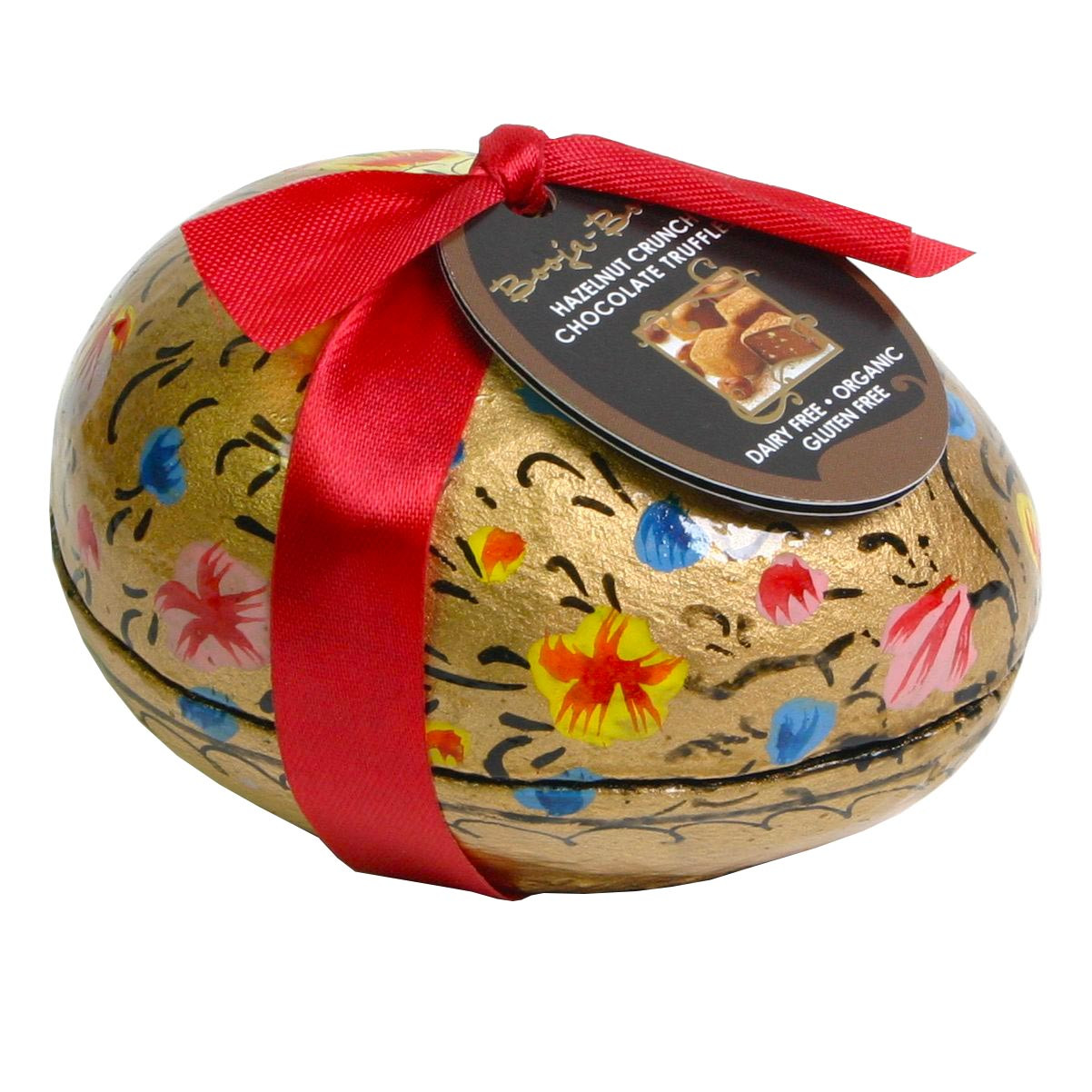 Uovo di Pasqua dipinto a mano con pasticceria alla nocciola BIO - $seoKeywords- Chocolats-De-Luxe