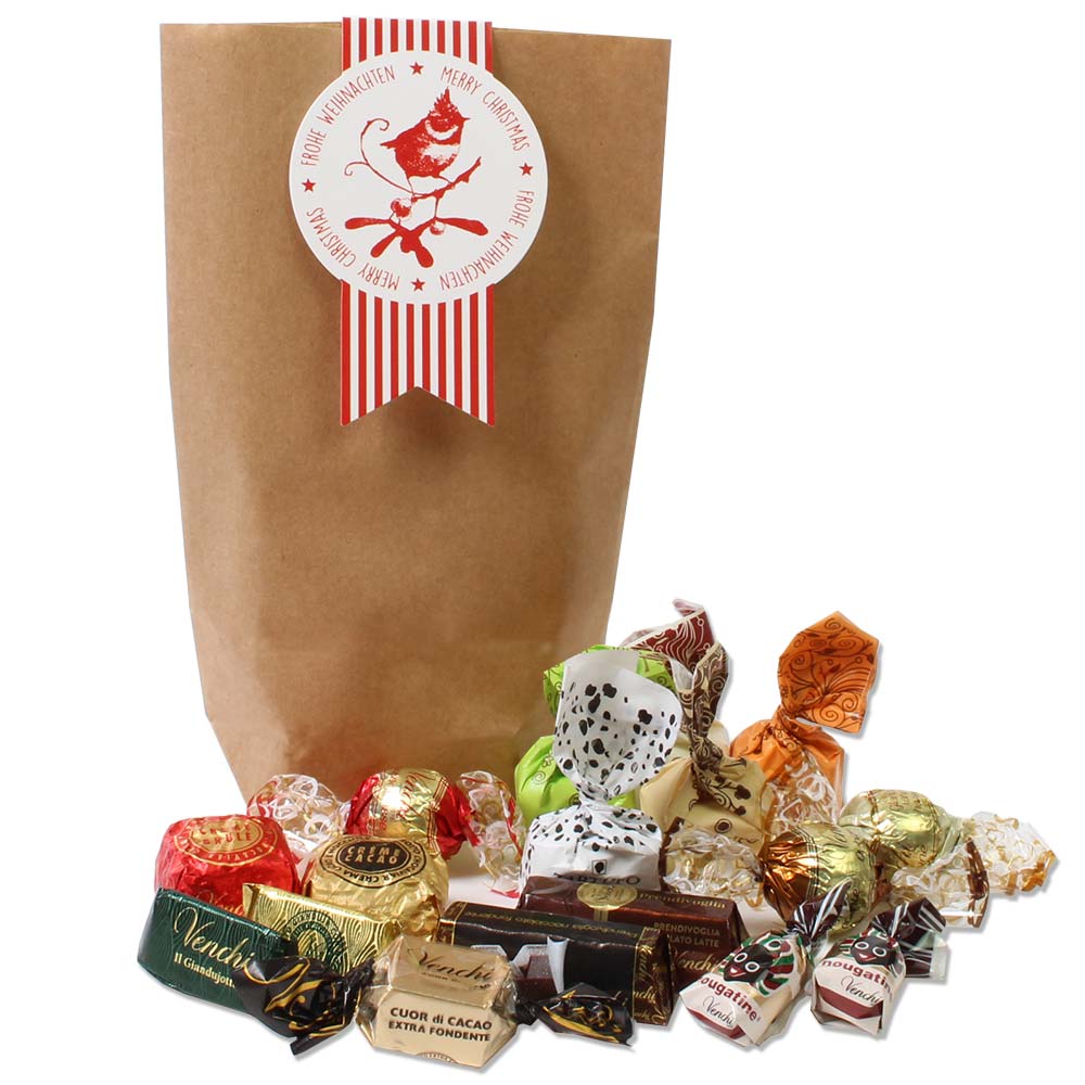 Weihnachtstüte Fröhliche Weihnachten Schokolade | chocolats-de-luxe.de