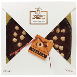 Runde Tafelschokolade, 60%, im XL Format, mit ganzen Haselnüssen, aus dem Piemont, Slitti, Italienische Schokolade