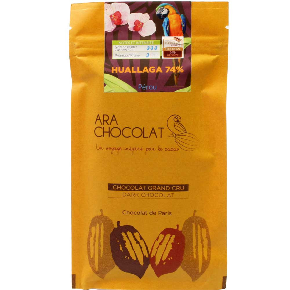 Huallaga Huanuco - 74% cioccolato fondente dal Perù - Tavola di cioccolato, cioccolato senza soia, cioccolato vegano, senza glutine, Francia, cioccolato francese, Cioccolato con zucchero - Chocolats-De-Luxe