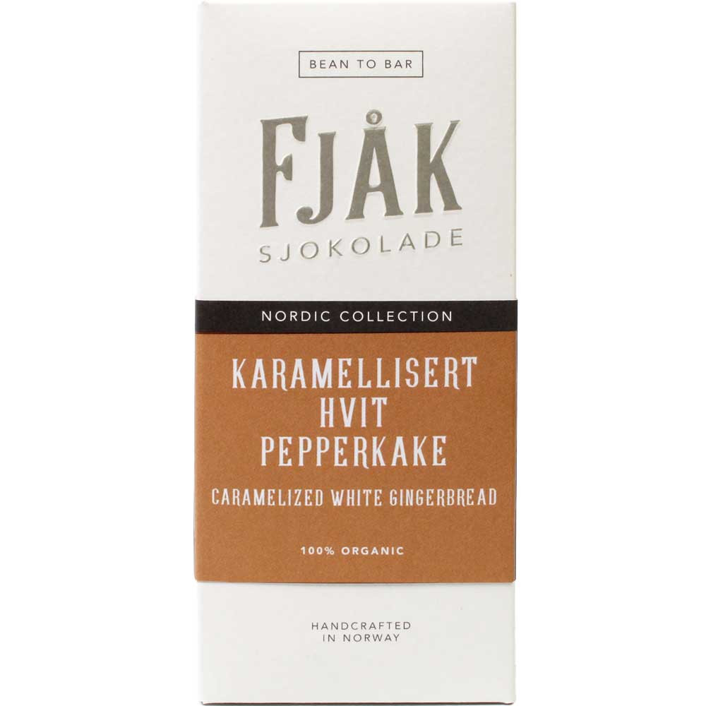 Karamellisert hvit pepperkake - weiße Schokolade mit Lebkuchen - Tafelschokolade, Norwegen, norwegische Schokolade, Schokolade mit Lebkuchen - Chocolats-De-Luxe