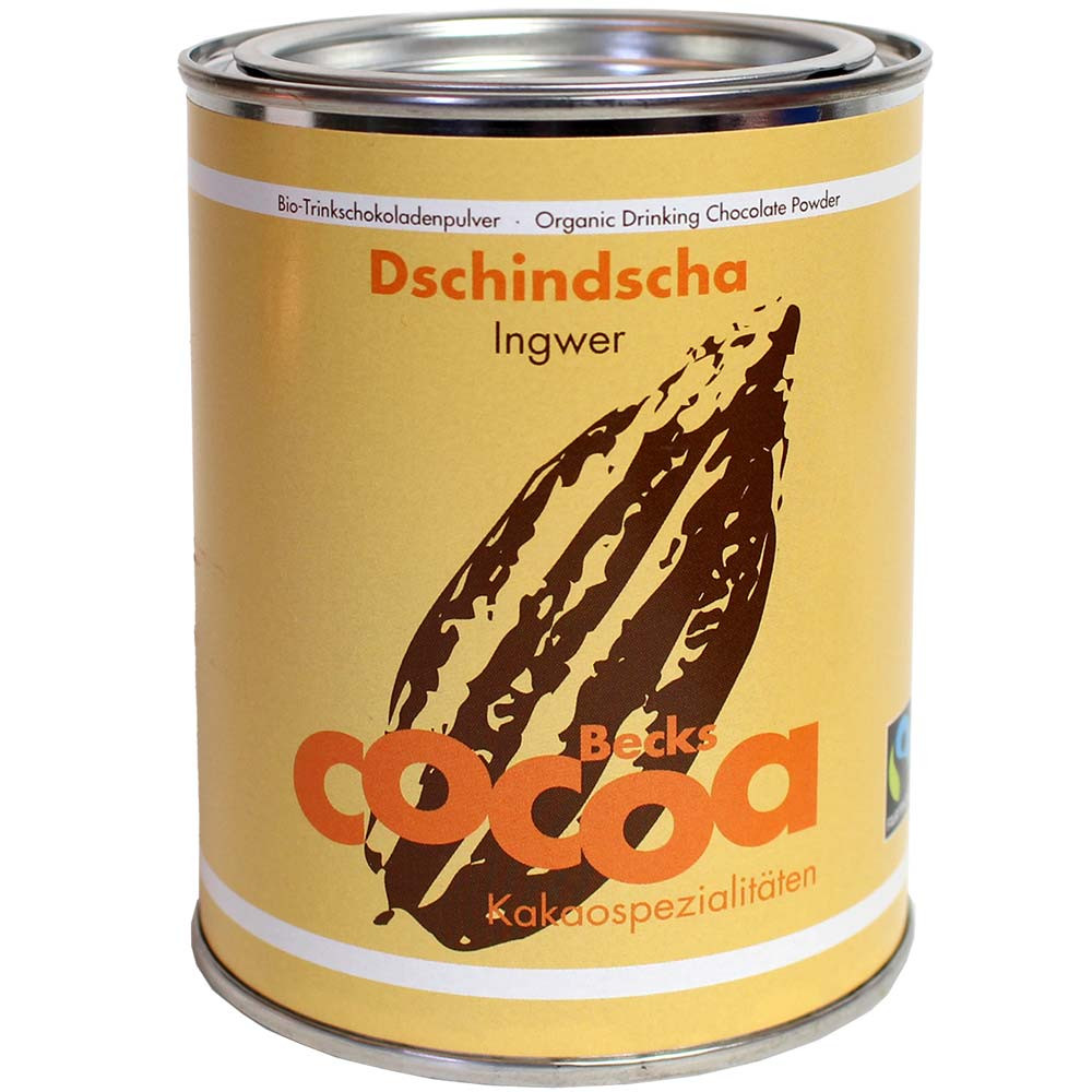 Dschindscha - cioccolato da bere con zenzero di Ceylon - Cioccolata calda, cioccolato vegano, senza glutine, Germania, cioccolato tedesco, Cioccolato con spezie - Chocolats-De-Luxe