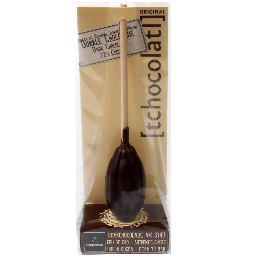 Drinking chocolate on a stick 71% Madagascar - Hot Chocolate, vegan chocolate, Germany, german chocolate - Chocolats-De-Luxe