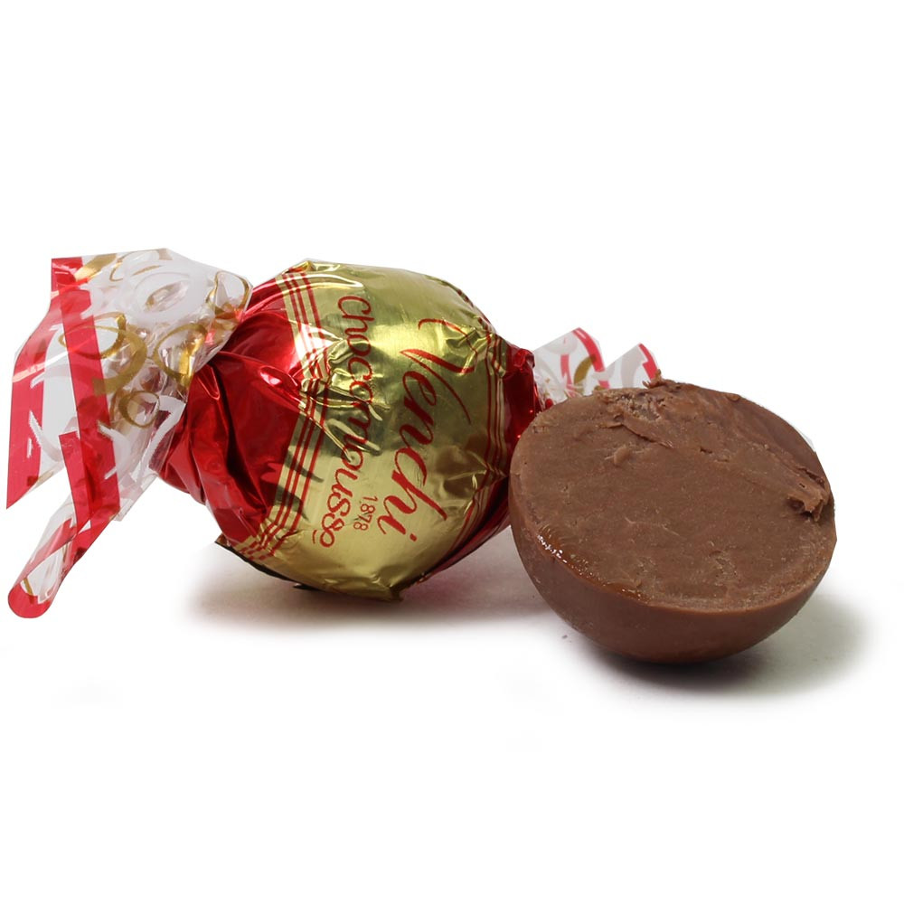 Chocomousse - una bola redonda de chocolate con leche - Sweet Fingerfood, sin alcohol, sin gluten, Italia, chocolate italiano, chocolate con leche - Chocolats-De-Luxe