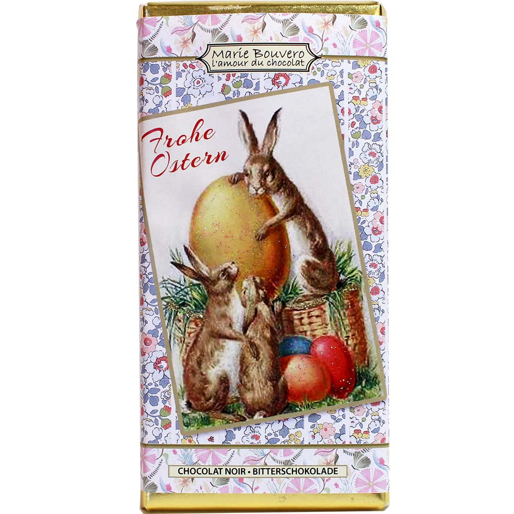 Chocolade reep konijn mand vrolijk Pasen - Chocoladerepen, Frankrijk, Franse chocolade - Chocolats-De-Luxe