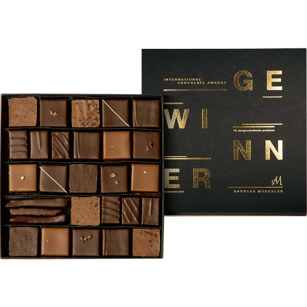 "Onze winnaars" Pralinedoos nr. 28 Pralines - Chocolade, alcoholvrij, Duitsland, Duitse chocolade - Chocolats-De-Luxe